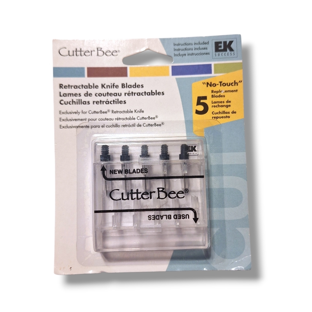 New Cutter Bee EK Retractable Knife Blades 5 Replacement Metal Craft Scrapbook
